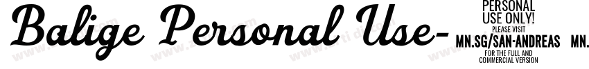 Balige Personal Use字体转换